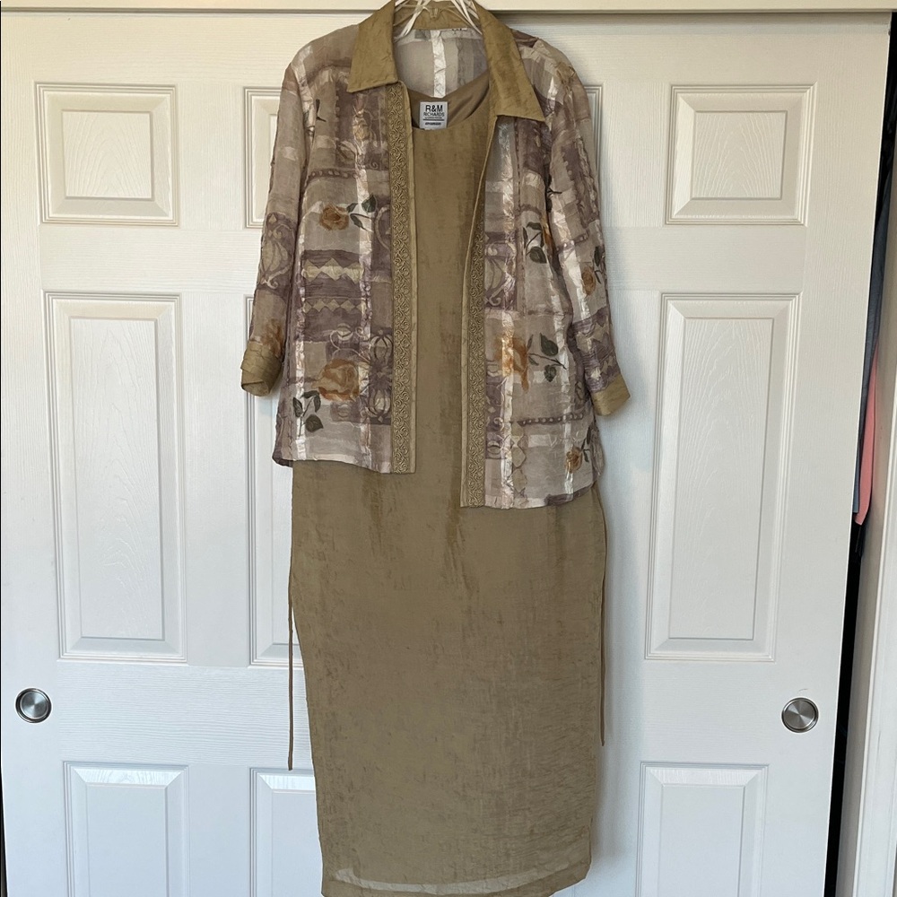 Elegant Olive Green Dress Set